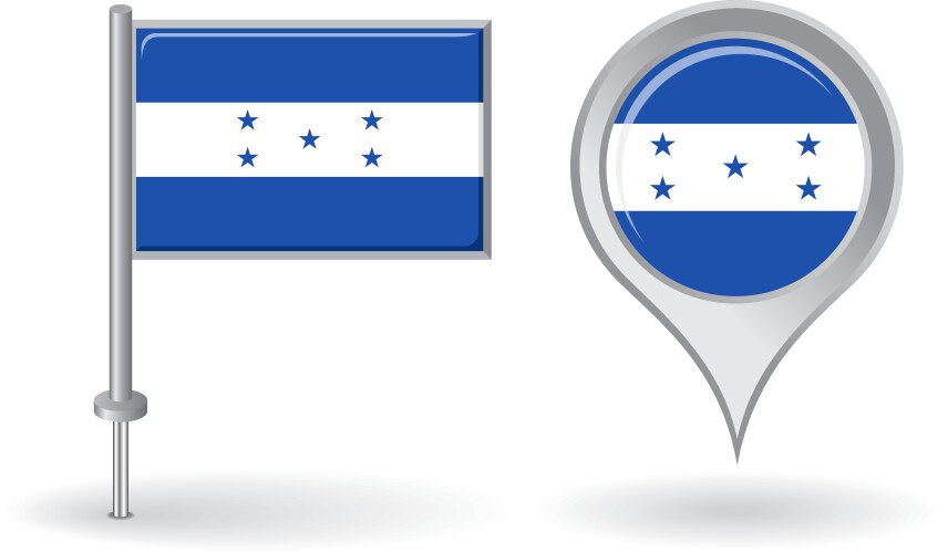 Honduras pin icon and map pointer flag vector image