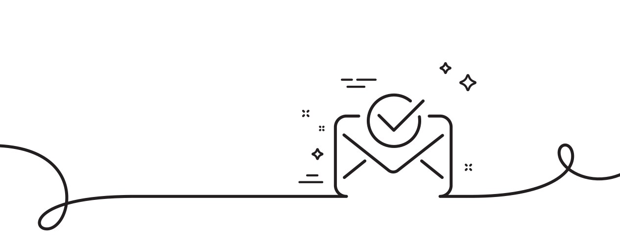 Approved mail line icon accepted or confirmed vector image