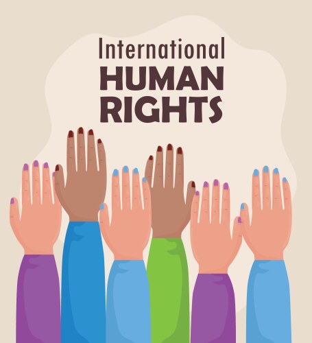 International human rights lettering poster Vector Image