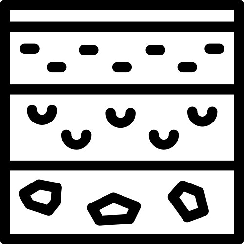 Soil layers cross section showing different vector image