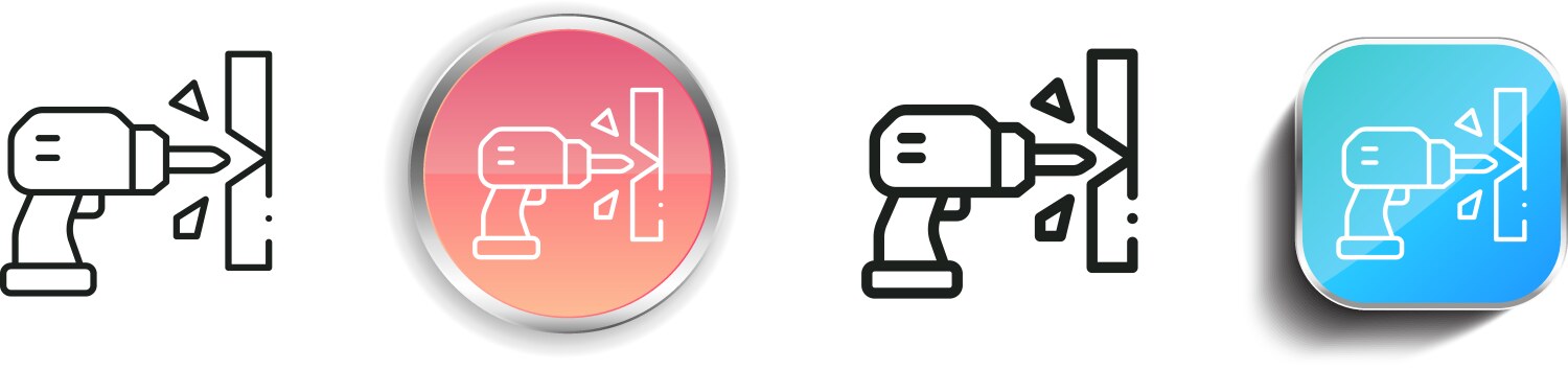 Drill icon thin linear regular and button style vector image