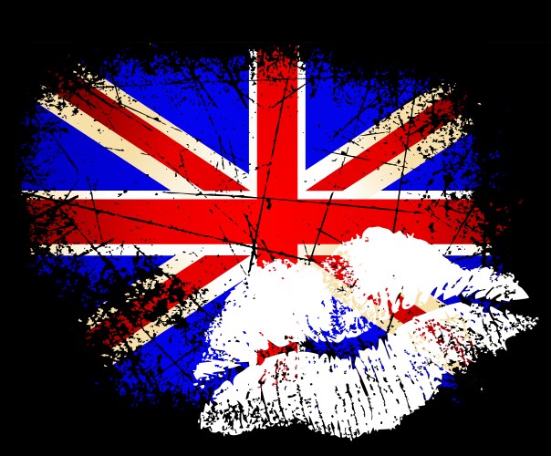 British flag grunge white Royalty Free Vector Image