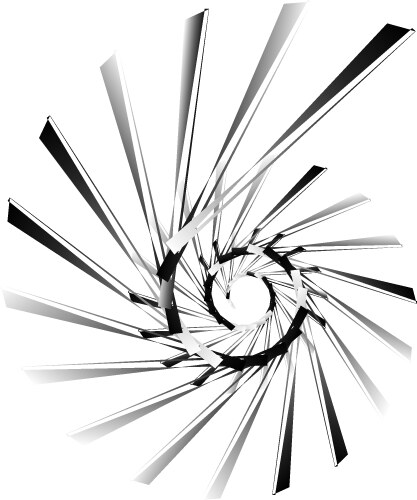Geometric circular spiral abstract angular edgy vector image