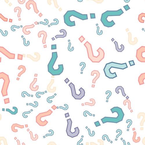 Quiz seamless pattern question marks doubt faq vector image