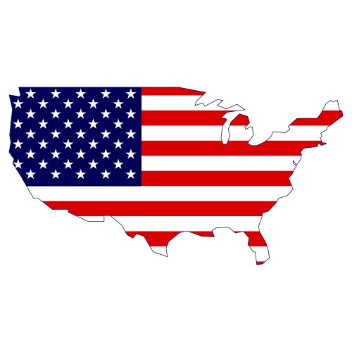 United States Flag and Map Vector Image