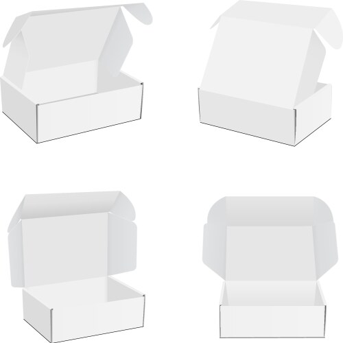 Mailing Boxes - Open Lid Views vector image