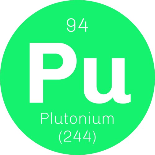 Plutonium chemical element vector image