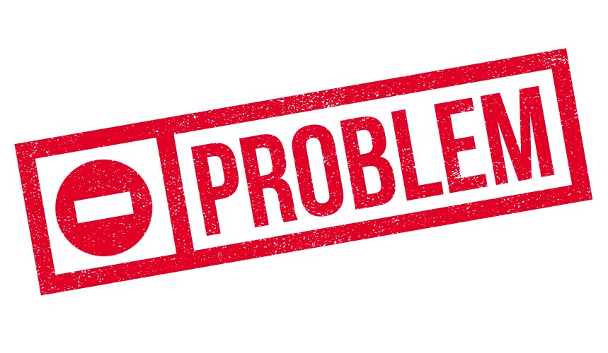 problem rubber stamp vector image