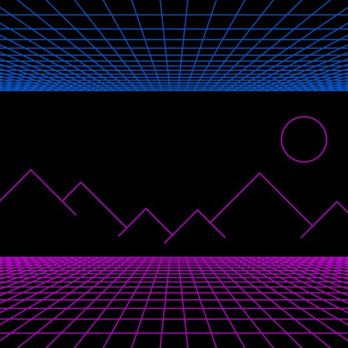 Synthwave background 80s sci-fi retro style dark Vector Image
