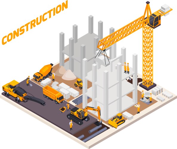 Isometric of the construction Royalty Free Vector Image