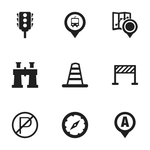 Set of 9 editable navigation icons includes vector image
