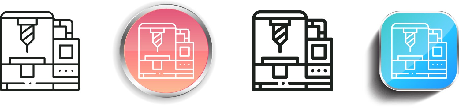 Drilling icon thin linear regular and button vector image