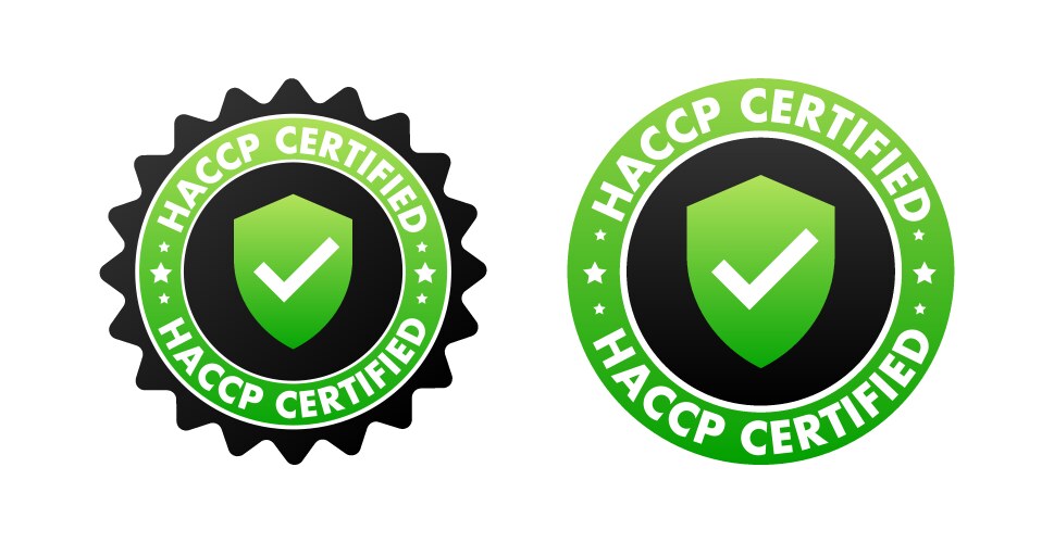 haccp certified badges with green checkmark vector