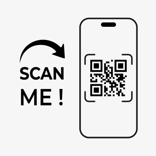 Qr code scan label icon template vector image