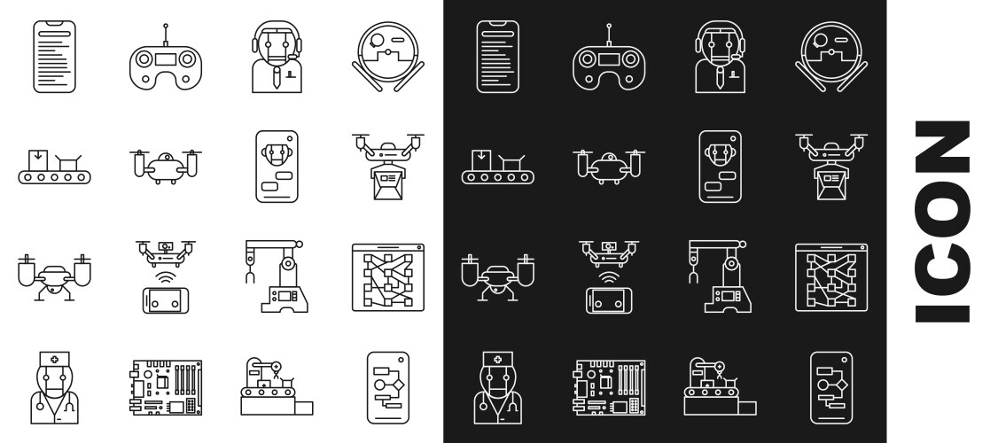 Set line algorithm global technology social vector image