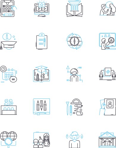 Web-based training linear icons set e-learning vector image