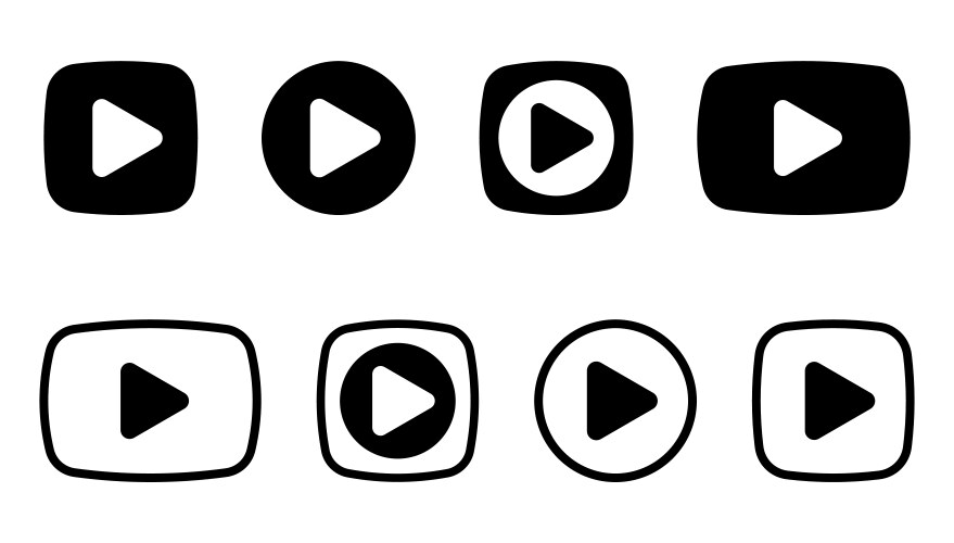 Play and pause simple isolated button icon set Vector Image