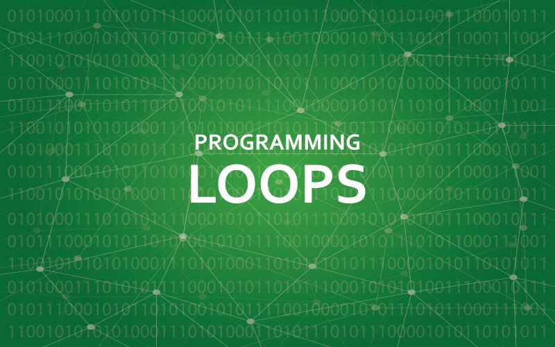 programming loops concept white text vector image