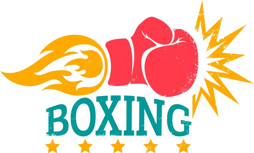 Retro logo for boxing vector image