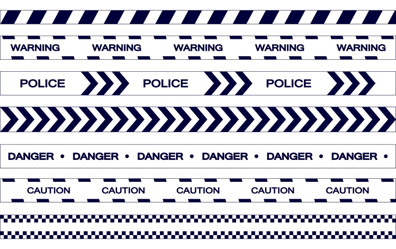 set restriction tapes police line crime scene vector