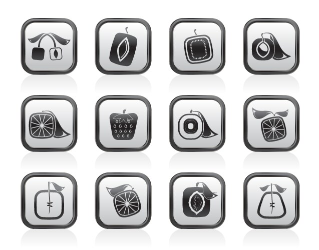 abstract square fruit icons vector image