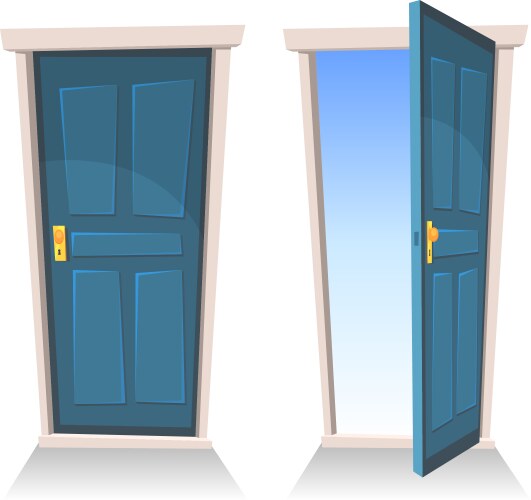 doors closed and open vector image