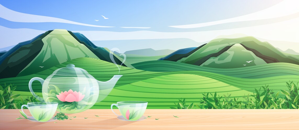 Making Tea Vector Realistic tea composition Royalty Free Vector Image