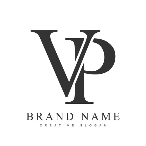 Vp trendy logotype template initial letter v Vector Image