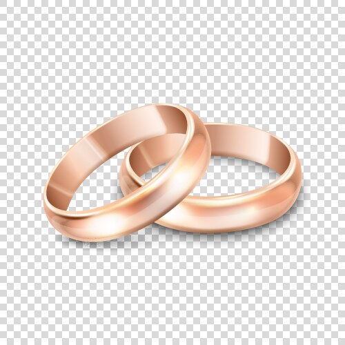 3d realistic gold metal wedding ring icon vector