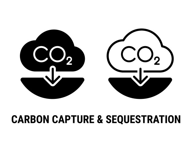 Carbon capture and sequestration icon concept vector image