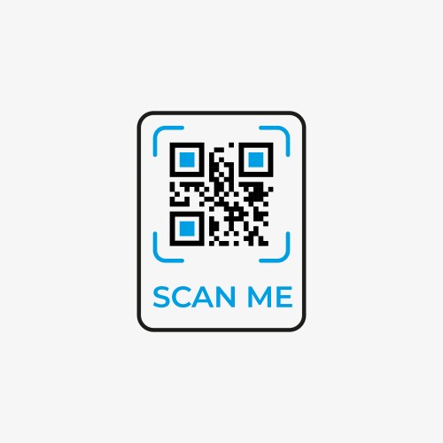 Qr code scan label icon template vector image
