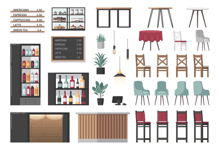 Loft interior isometric set Royalty Free Vector Image
