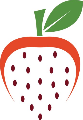 Strawberry icon logo Royalty Free Vector Image