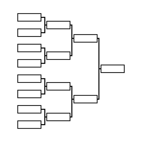 8 team tournament bracket championship template Vector Image