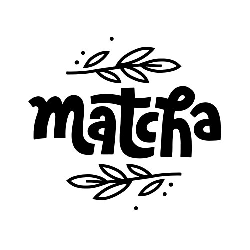 matcha lettering design logo decoration vector image