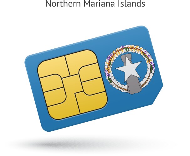 northern mariana islands mobile phone sim card vector