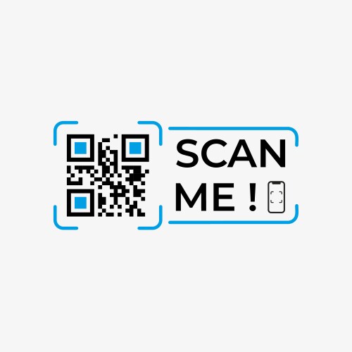 Qr code scan label icon template vector image
