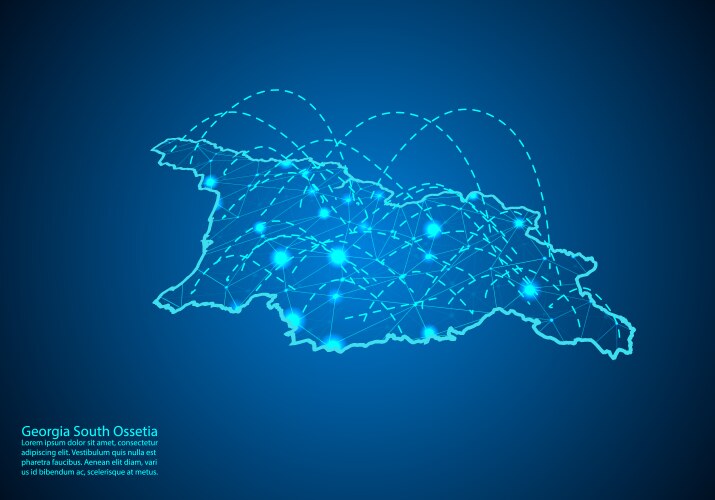 Georgia south ossetia map with nodes linked vector image