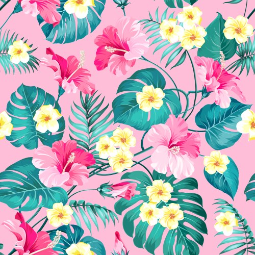 Tropical Floral Seamless Pattern Vector Image