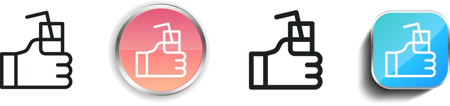 Drink icon thin linear regular and button style vector image