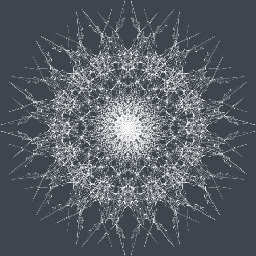 Fractal element with connected line and dots vector image