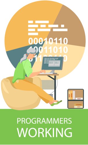 People work in field of cyber security programmer vektorbild