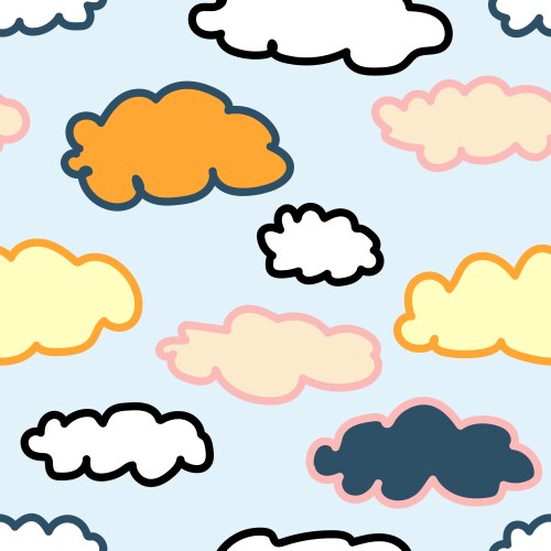 Colorful clouds seamless pattern Royalty Free Vector Image