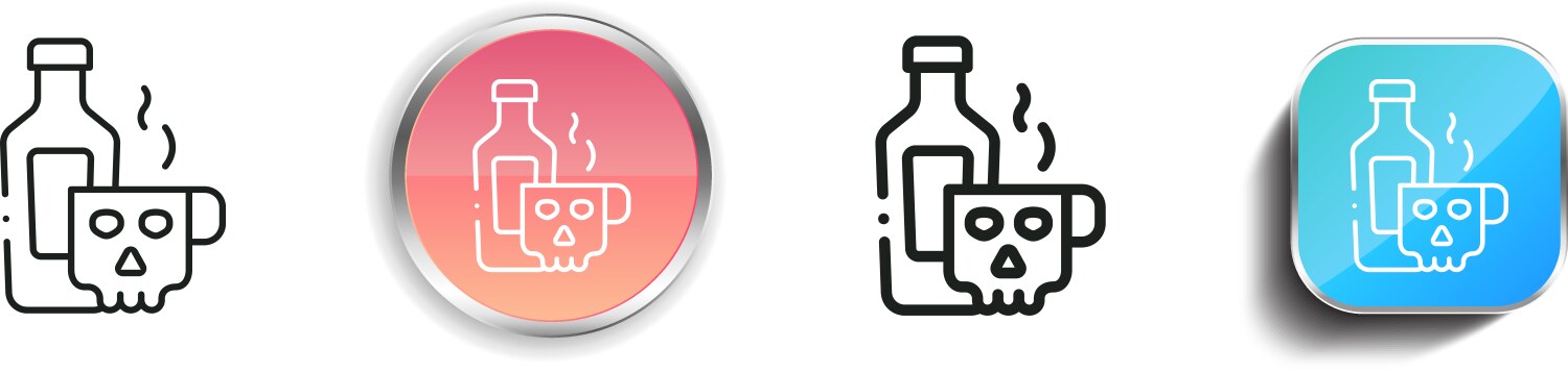 Drink icon thin linear regular and button style vector image