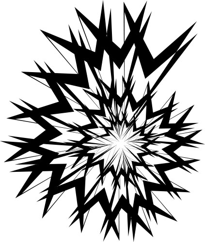 Geometric circular spiral abstract angular edgy vector image