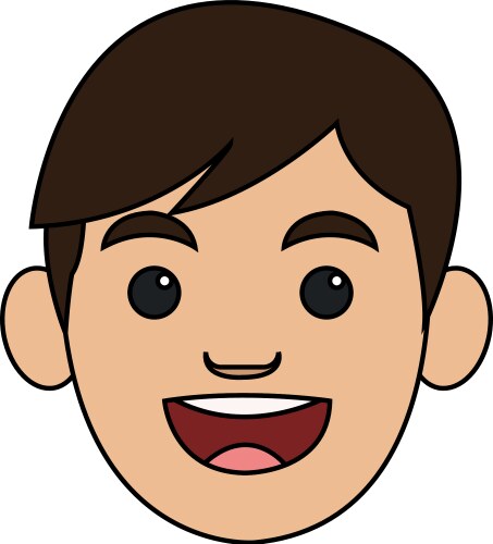 Isolated boy cartoon head design vector image