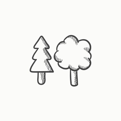 trees sketch icon vector