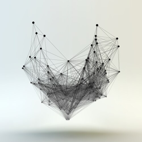 Wireframe pyramid geometric structure design Vector Image