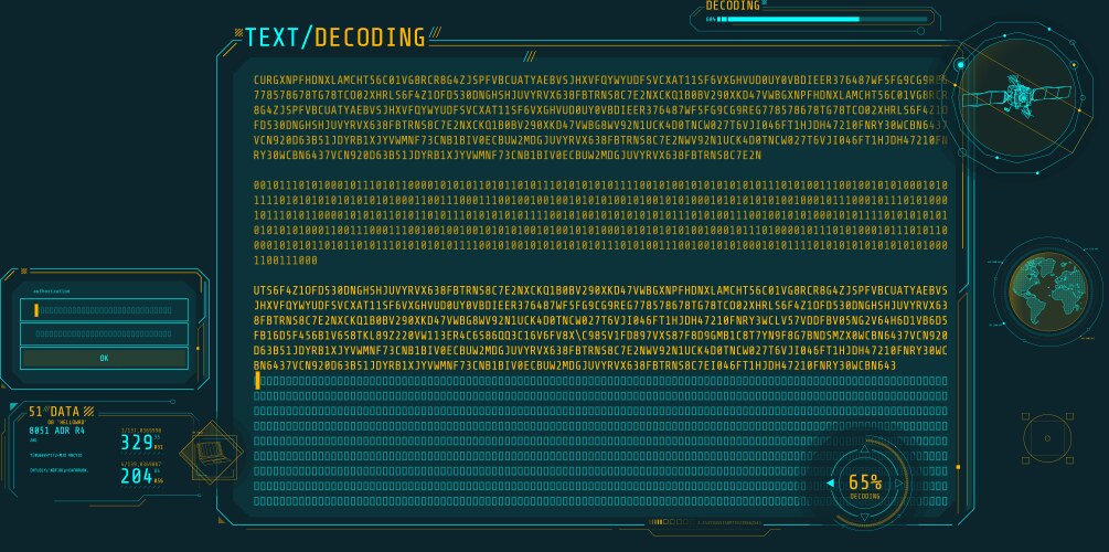 Design of a software interface for text decoding vector image