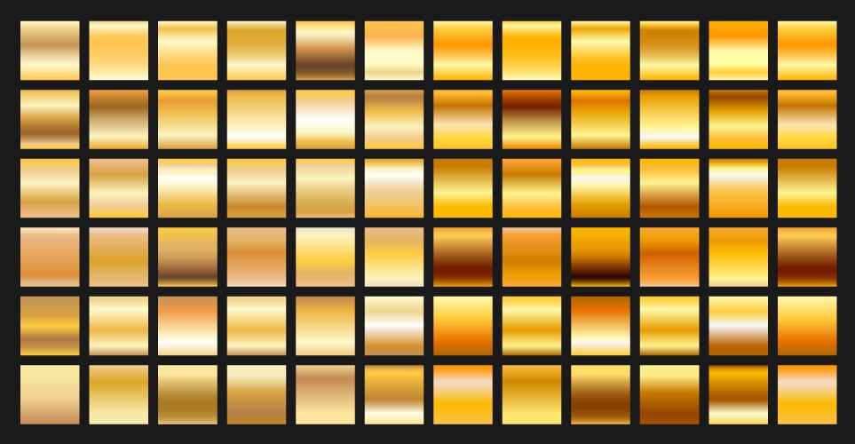 Digital design golden gradient icons vector image